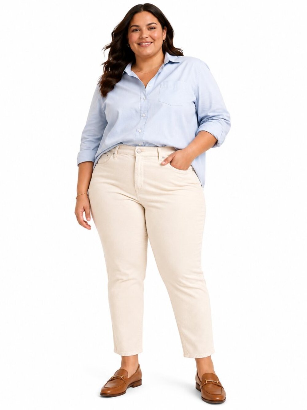 J.Crew Ecru Cream Fine Wale Corduroy High Rise Tapered Pants 35 Stretch BK381